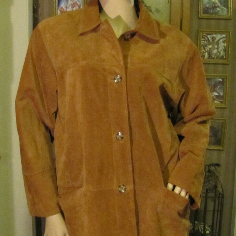 boutique Europa Brown Leather Jacket/Coat size M